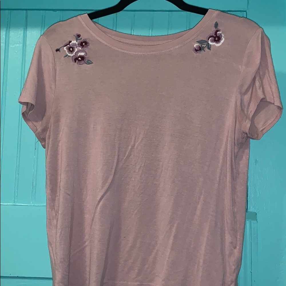 This light pink top with flowers!